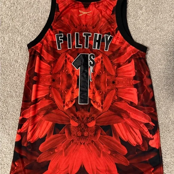 Men's Red Floral Jersey - Picture 2 of 2